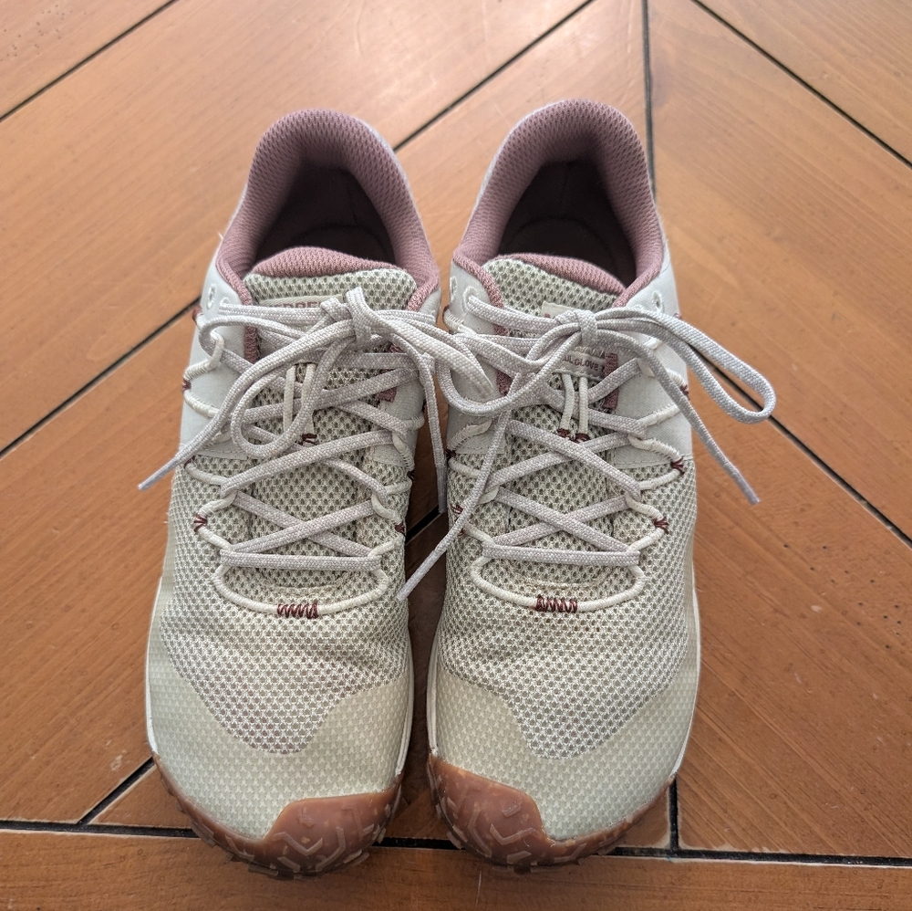 Women's Merrell Barefoot Shoes in Cream and Tan - Trail Glove 7
